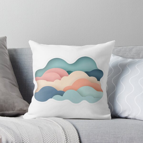 Item preview, Abstract Cloud Layers Sticker in Soft Pastel Colors designed and sold by Liseri.