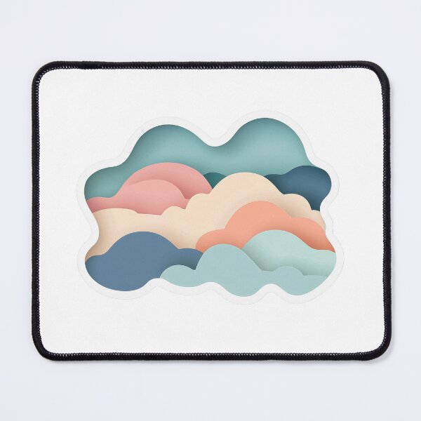 Item preview, Abstract Cloud Layers Sticker in Soft Pastel Colors designed and sold by Liseri.
