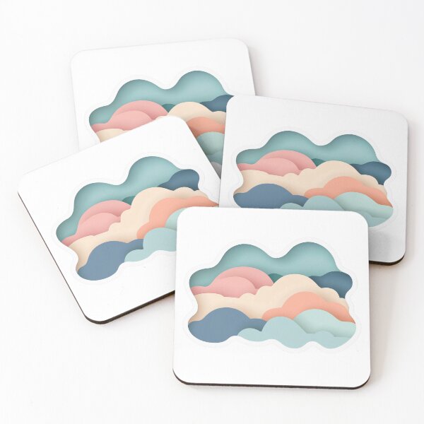 Item preview, Abstract Cloud Layers Sticker in Soft Pastel Colors designed and sold by Liseri.