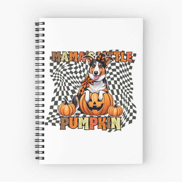 Item preview, "Mama's Little Pumpkin" - Smooth Collie in Halloween Pumpkin with Checkered Background designed and sold by GoodyPaws.