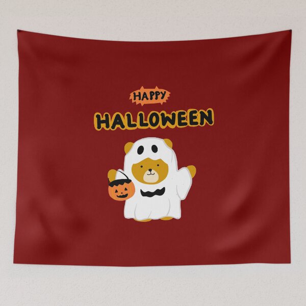Item preview, Happy Halloween   cute bear in ghost costume designed and sold by lazycat14.