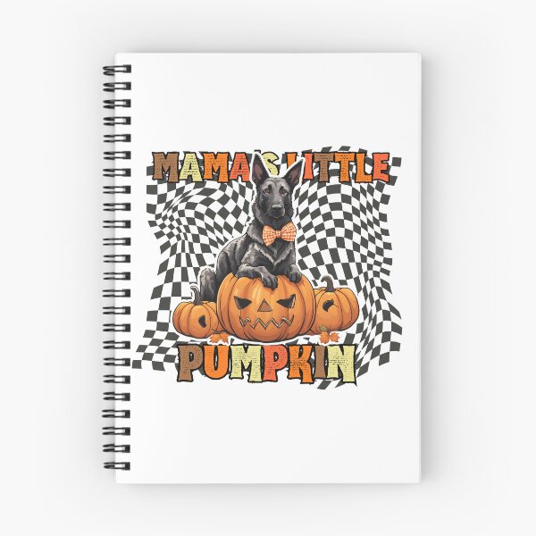Item preview, "Mama's Little Pumpkin" - Dutch Shepherd in Halloween Pumpkin with Checkered Background designed and sold by GoodyPaws.