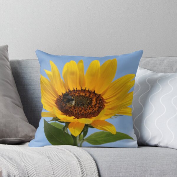 Item preview, Sunflower with bee - blue sky designed and sold by LarryWintersohn.