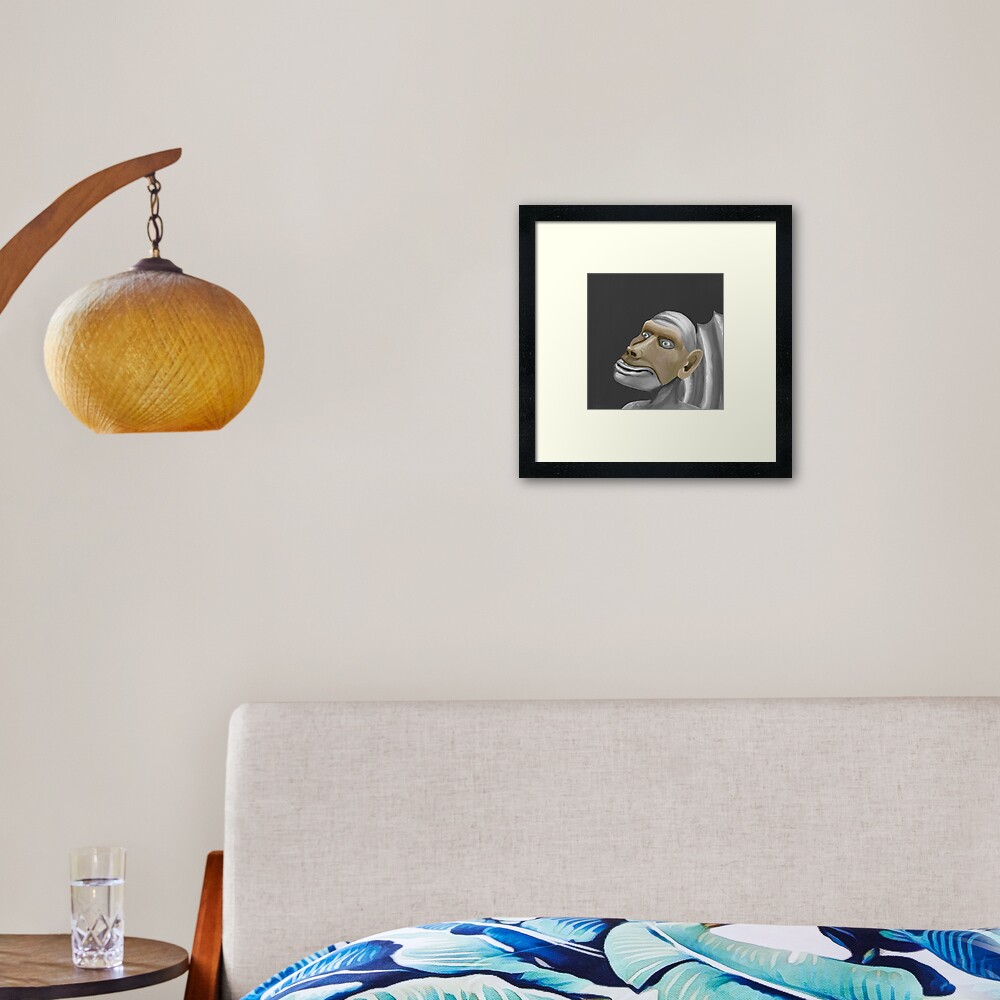 A mask of humanity Framed Art Print