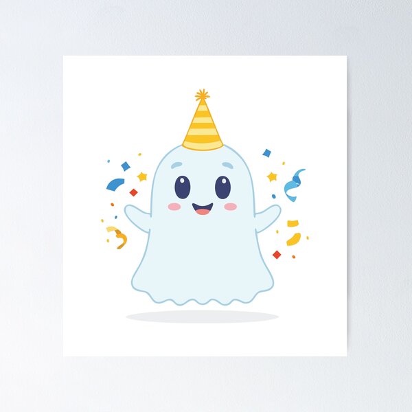 Item preview, cute party ghost designed and sold by GraphicGreets.