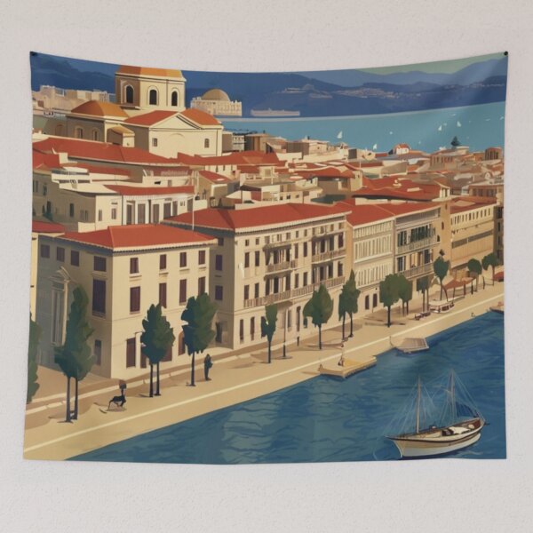 Item preview, 046 Vintage Thessaloniki, Greece Poster Design designed and sold by Alexis Art Collection.