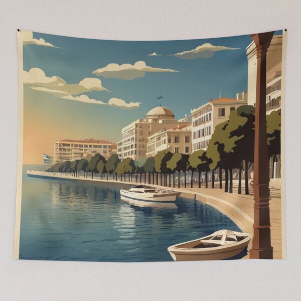 Item preview, 047 Vintage Thessaloniki, Greece Poster Design designed and sold by Alexis Art Collection.