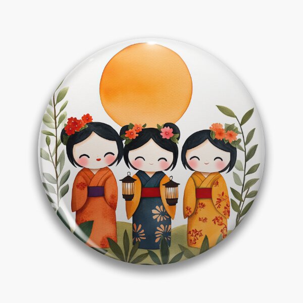 Artikelvorschau, Kawaii-Mädchen in Kimonos tragen Laternen entworfen und verkauft von WPCreator.