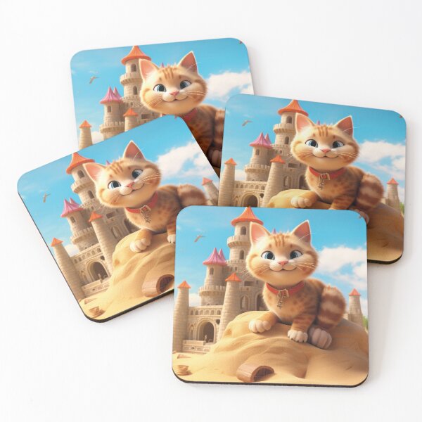 Item preview, cute cat, sand castle designed and sold by Mauswohn.