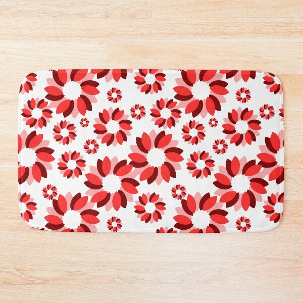 Item preview, Red and pink pattern with flower two tone star flower asterisk pattern on white background as seamless repeat style replete image design for fabric printing, blue checkerboard designed and sold by pipikijung.
