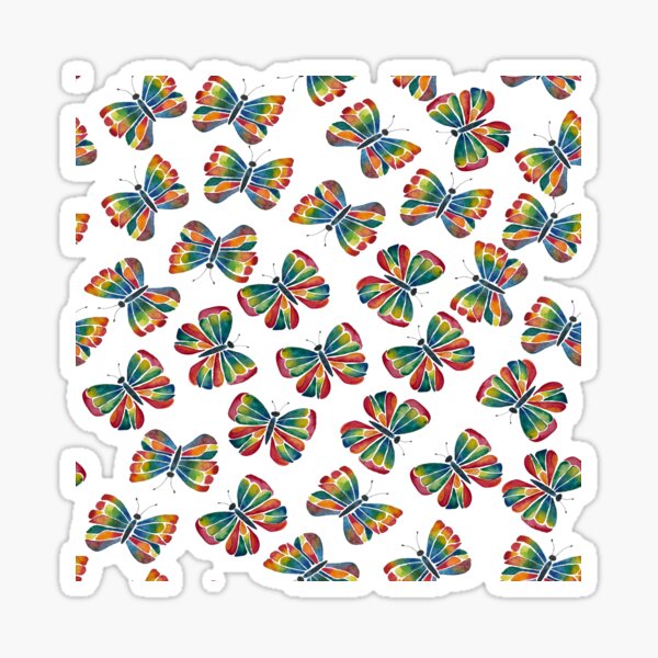 Watercolour Multicolour Butterflies Sticker