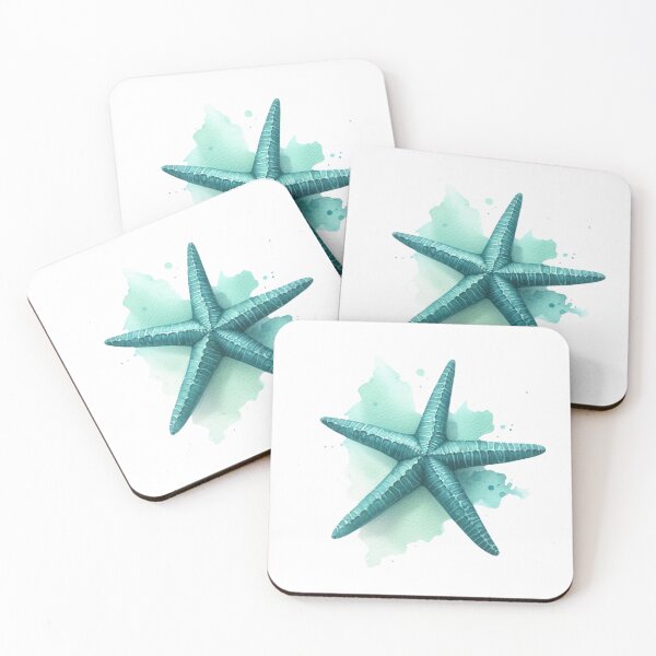 Item preview, Teal Starfish Shell Beachy Coastal Nautical Sealife designed and sold by SeaStarAlex.