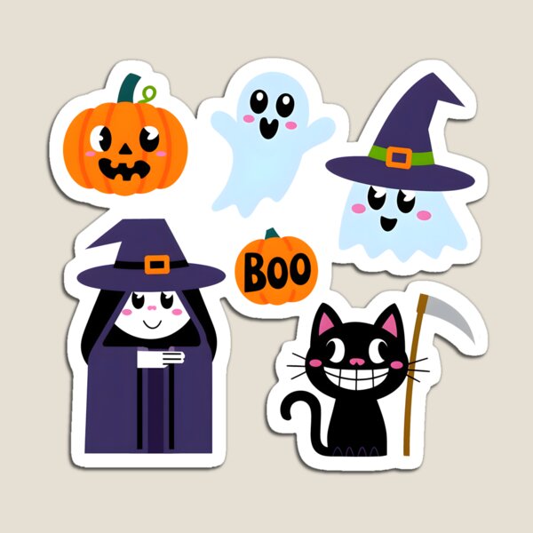 Aperçu de l'œuvre Ensemble d'autocollants d'Halloween créée et vendue par BlueCloverTrend.