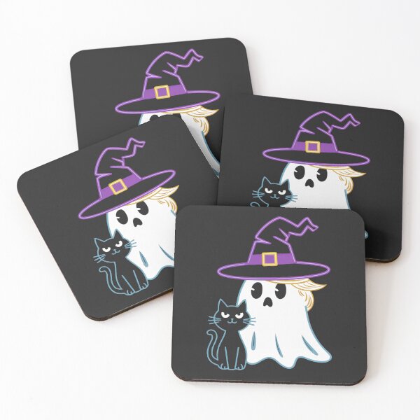 Item preview,  Donald Trump`s Ghost With a Cat Cute Halloween Neon designed and sold by Anniko Art Studio.