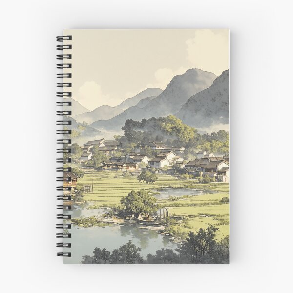 Item preview, Watercolor Chinese Village with Mountains designed and sold by Christian Weiss.