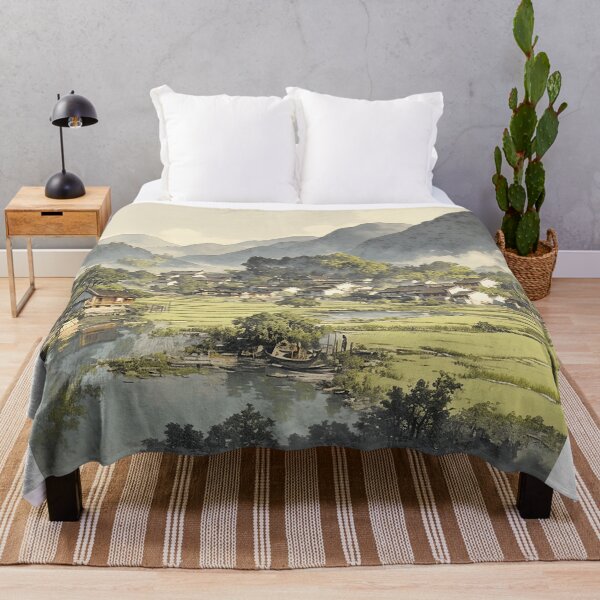 Item preview, Watercolor Chinese Village with Mountains designed and sold by Christian Weiss.