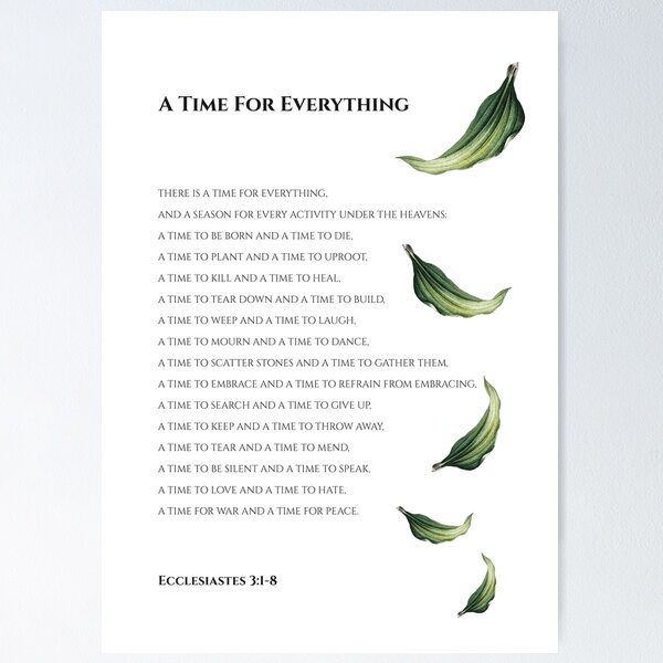 Item preview, A Time For Everything ECCLESIASTES 3:1-8  Bible Verse Home Decor designed and sold by GretaSam.