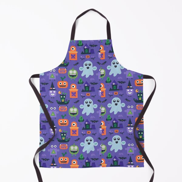Item preview, Seamless Halloween Pattern with Cute Monsters Ghosts Pumpkins designed and sold by w1ckerman.