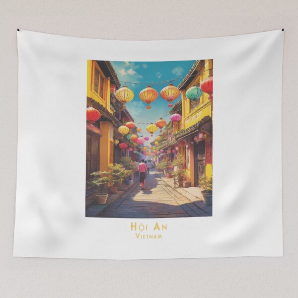 Artikelvorschau, Retro Reiseplakat Hoi An (Hội An) Vietnam – Minimalistische Vintage Wandkunst entworfen und verkauft von pod24.