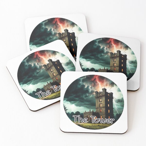 Item preview, Major Arcana Tarot Card The Tower - Castle Struck by Lightning designed and sold by Pixel Waite.