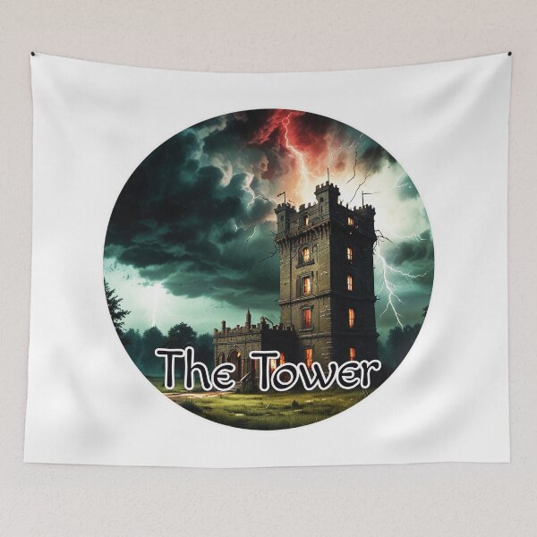 Item preview, Major Arcana Tarot Card The Tower - Castle Struck by Lightning designed and sold by Pixel Waite.