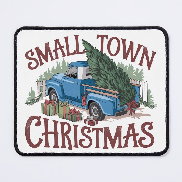 Item preview, Small Town Christmas - Blue Vintage Truck with Tree and Gifts designed and sold by Charlietule.