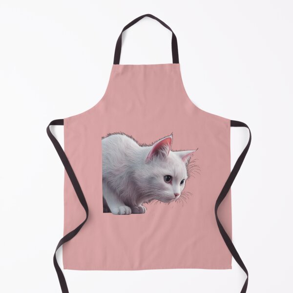 Item preview, White Cat with Pink Inner Ears and Large, Detailed Eyes, Giving it a Very Lifelike Appearance. designed and sold by macadolie.