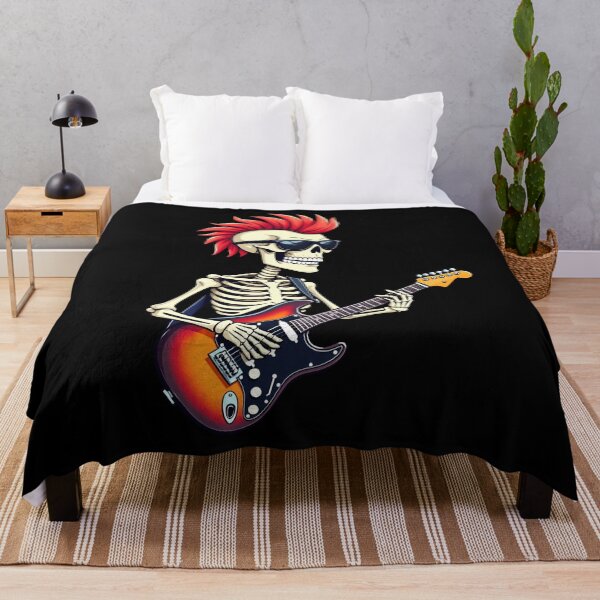 Item preview, "Rockin' Skeleton Vibes" Cute Punk Skeleton, Rock'n Roll Goth Skeleton, Guitar Band Funny T-Shirt designed and sold by AI-volution.