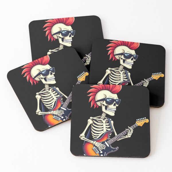 Item preview, "Rockin' Skeleton Vibes" Cute Punk Skeleton, Rock'n Roll Goth Skeleton, Guitar Band Funny T-Shirt designed and sold by AI-volution.
