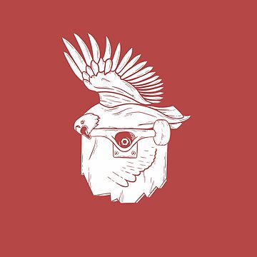 Artwork thumbnail, Skateboarding Eagle - Flight Acadamy (white design) by LeDarkstone