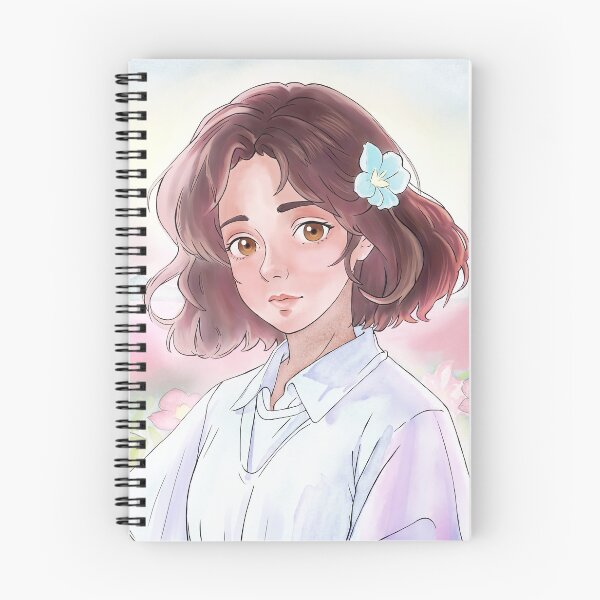 Item preview, Anime Girl in Flower Field - Pastel Pink Soft Colors - Watercolor designed and sold by BunnyBizarre.