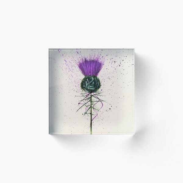 Purple Thistle Elegant style Acrylic Block