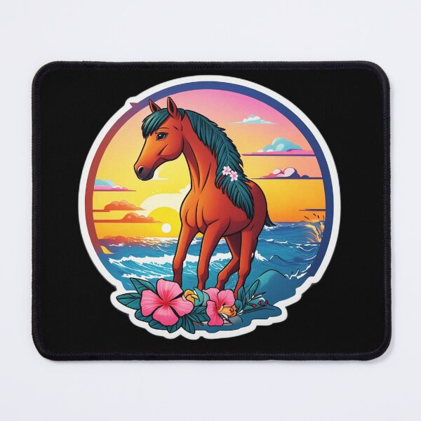 Item preview, Sunset Horse by The Ocean with Hawaiian Orchids designed and sold by NautiChic.