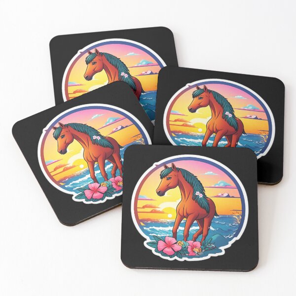 Item preview, Sunset Horse by The Ocean with Hawaiian Orchids designed and sold by NautiChic.