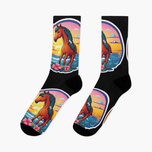 Item preview, Sunset Horse by The Ocean with Hawaiian Orchids designed and sold by NautiChic.