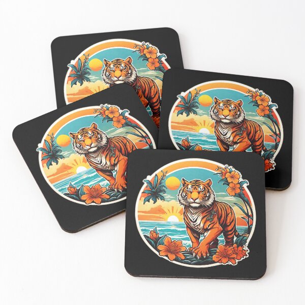 Item preview, Bengal Tiger by The Ocean with Hawaiian Orchids designed and sold by NautiChic.
