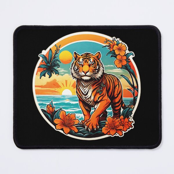 Item preview, Bengal Tiger by The Ocean with Hawaiian Orchids designed and sold by NautiChic.