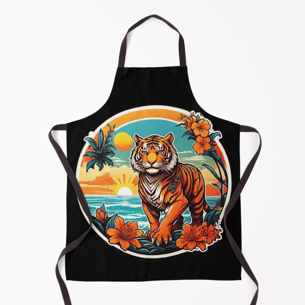 Item preview, Bengal Tiger by The Ocean with Hawaiian Orchids designed and sold by NautiChic.