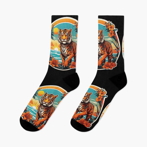 Item preview, Bengal Tiger by The Ocean with Hawaiian Orchids designed and sold by NautiChic.