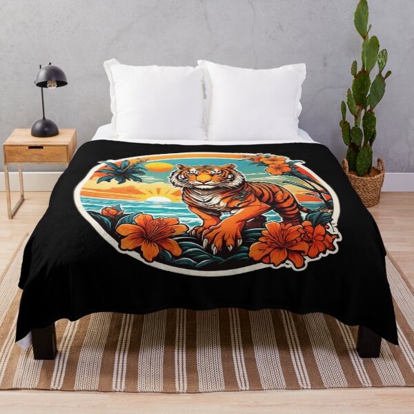 Item preview, Bengal Tiger by The Ocean with Hawaiian Orchids designed and sold by NautiChic.
