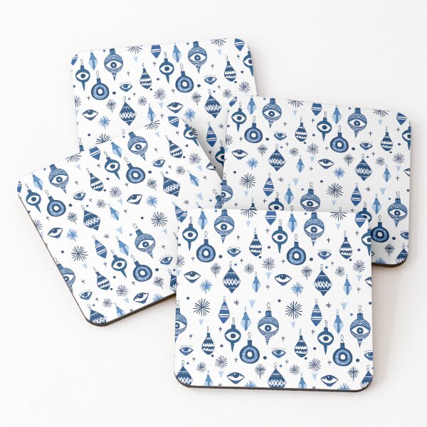 Item preview, Blue and White Christmas Pattern with Stylish Eye designed and sold by station-one.