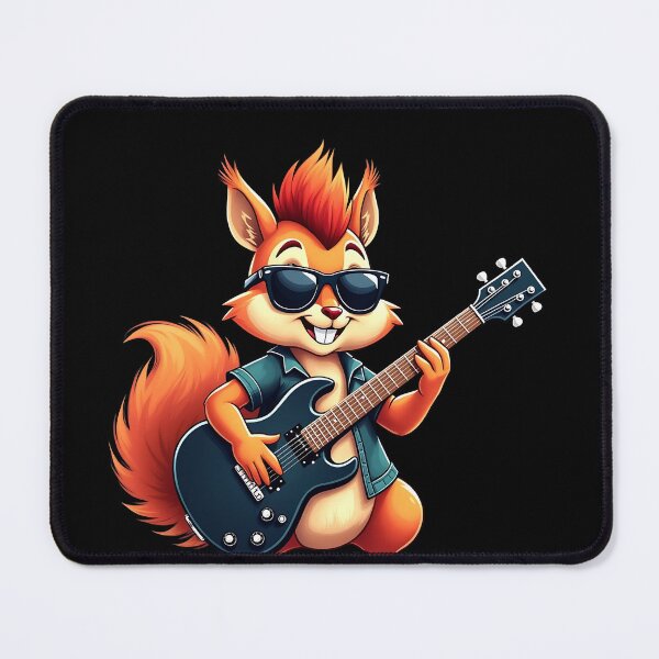 Item preview, "Rockin' Squirrel Vibes" Cute Punk Squirrel, Rock'n Roll Goth Squirrel, Guitar Band Funny T-Shirt designed and sold by AI-volution.