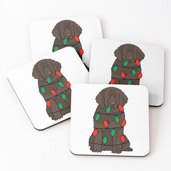 Item preview, Newfoundland Brown Dog with Christmas Lights Wrapped Around Its Body – Festive and Adorable Design  Description: Get into the holiday spirit with our adorable Dog with Christmas Lights design! designed and sold by MrsCreative1.