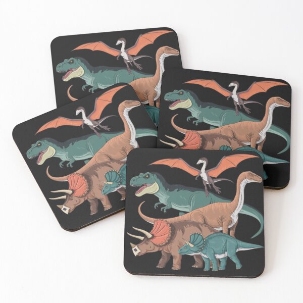 Item preview, Dinosaur Collection. A T-Rex, a Velociraptor, a Pterodactyl, aBrachiosaurus, and a Triceratops designed and sold by 123ks.