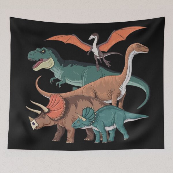Item preview, Dinosaur Collection. A T-Rex, a Velociraptor, a Pterodactyl, aBrachiosaurus, and a Triceratops designed and sold by 123ks.