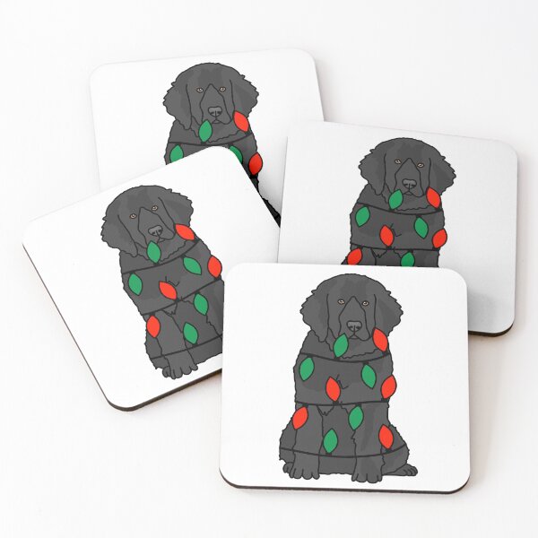 Item preview, Newfoundland Black Dog with Christmas Lights Wrapped Around Its Body – Festive and Adorable Design  Description: Get into the holiday spirit with our adorable Dog with Christmas Lights design! designed and sold by MrsCreative1.