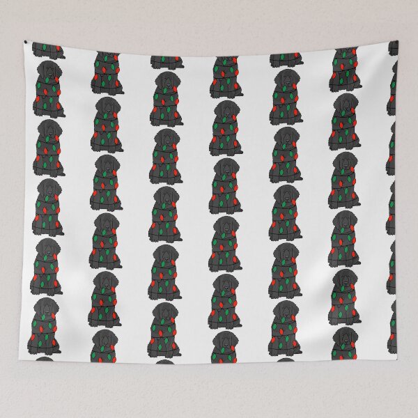 Item preview, Newfoundland Black Dog with Christmas Lights Wrapped Around Its Body – Festive and Adorable Design  Description: Get into the holiday spirit with our adorable Dog with Christmas Lights design! designed and sold by MrsCreative1.