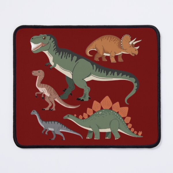 Item preview, A collection of different dinosaurs. There is a T-Rex, a Triceratops, a Velociraptor, and a Stegosaurus designed and sold by 123ks.