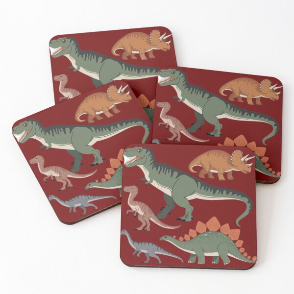 Item preview, A collection of different dinosaurs. There is a T-Rex, a Triceratops, a Velociraptor, and a Stegosaurus designed and sold by 123ks.