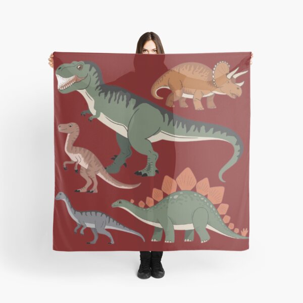 Artikelvorschau, Eine Sammlung verschiedener Dinosaurier. Es gibt einen T-Rex, einen Triceratops, einen Velociraptor und einen Stegosaurus entworfen und verkauft von 123ks.